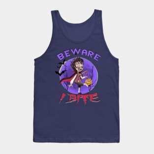 Beware I Bite Halloween Dracula Vampire Tank Top